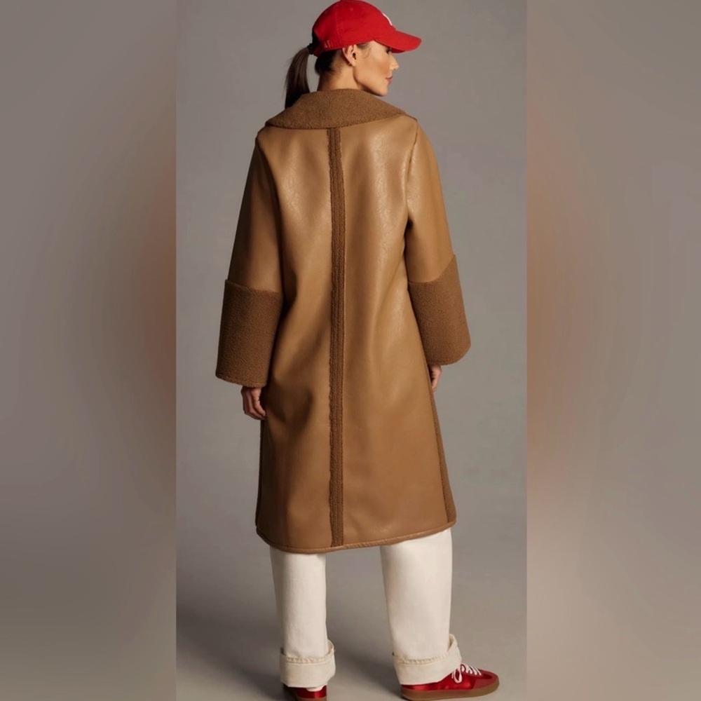 Avec Les Filles Brown and Tan Teddy Coat - Picture 8 of 10